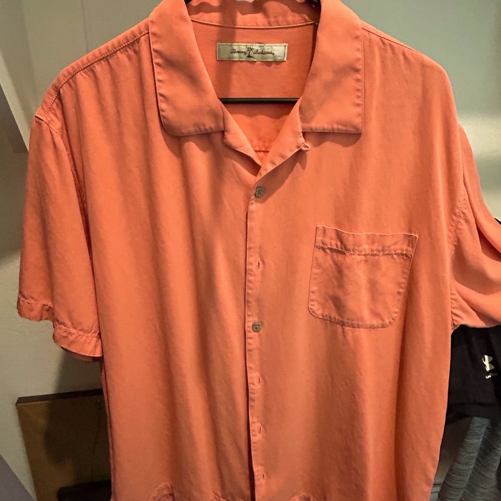 Orange Tommy Bahama Size L Silk Hawaiian shirt